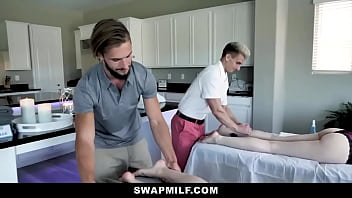 SwapMilf - Hot Milfs Gets Massage and Fuck from Their 's Friend - April Storm and Nickey Huntsman