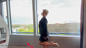 my private secretary risky hotel room window fuck in the business meeting break