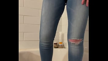 Girl Dared to Hold Bladder Has Accident in her Tight Jeans
