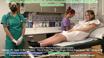 ¡MUY embarazada Nova Maverick se convierte en el paciente estándar de las estudiantes de enfermería Stacy Shepard y Raven Rogue bajo la atenta mirada del doctor Tampa! Vea la película COMPLETA de MedFet "La nueva experienci
