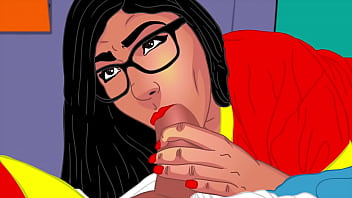 Mia Khalifas perfekte Bubble Booty Cartoon-Parodie-Blowjobs und feuchte Arschmuschi – volles Video in Rot