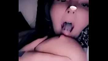 Emma white licks her own nipples