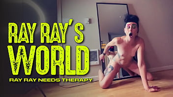 RAY RAY XXX slaps a dildo on the mirror and deepthroats it until she pukes her guts out, and licks it back up!