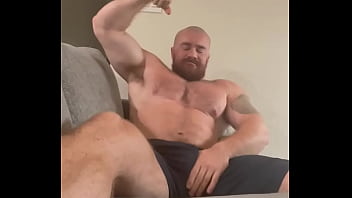 Hairy Beefy Bodybuilding Giant Dick Cums Huge Load HOT Musclebear Naked Thick Hung Big Bull