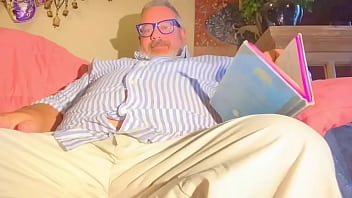 Fat English professor gets naked and shows his fat ass and cums