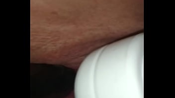 Masturbating with a dildo and having a big orgasm