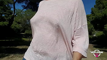 nippleringlover hot milf caught by stranger while flashing tits at the beach extreme stretched pierced nipples