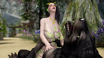 Elfo scopa il lupo mannaro [NON CENSURATO] Porno di mostri 3D