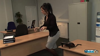 Brunette secretary fucking with her horny boss in the office