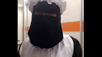 Victorian maid in apron and niqab
