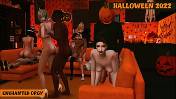 Sims 4. Halloween 2022. Parte 2 (finale) - Orgia incantata (parodia di Hardcore Penthouse)