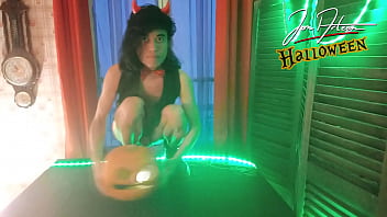 The devilish twink Jon Arteen does a sexy striptease for Halloween, the boy crossdresses as a girl, shows his smooth and soft ass, strokes his horny glans protruding from his mini-skirt, jerks his cock. Cute, submissive, sissy Asian boy gay porn video
