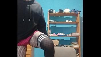 Femboy solo with dildo fisting