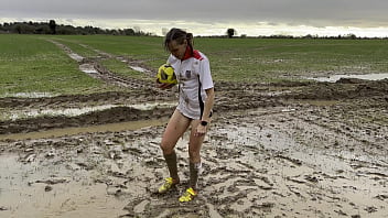 Muddy Football Practise then threw off my shorts and knickers (WAM)