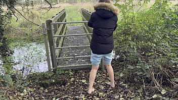 Walking Barefoot in a Swampy Bog - Muddy Feet