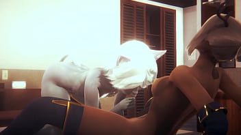 Furry Yaoi Hentai - Cat boy è fottuto da due ragazze futanari - Sissy crossdress giapponese asiatico manga anime film gioco porno gay
