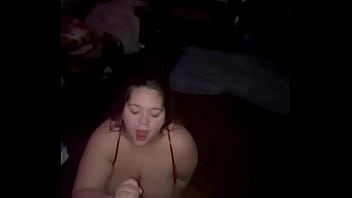 HORNY BBW STEP SIS GETS MOUTH FULL OF BIG COCK!