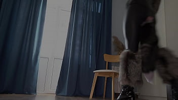 Sexy kitty plays with her sex slave. Femdom in fursuit. Furry fuck. Mistress in fur coat got fucked (Trailer)
