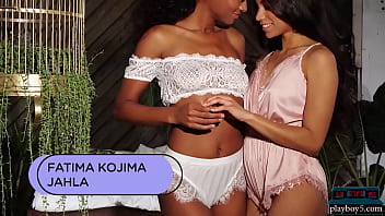 Arab and black lesbian girlfriends Fatima Kojima and Jahla Playboy video