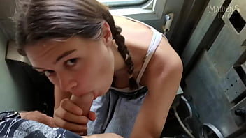 I gave him a blowjob right in an asian train's toilet