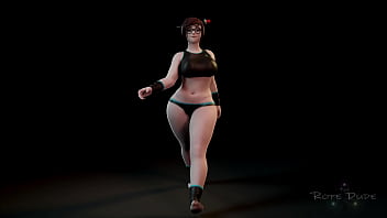 Mei sexy walk 3d animated clothed version