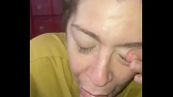 Quick blowjob with cum in mouth