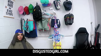 DisgustedGirl - Latina teen thief Zerella Skies totally busted stealing from a store