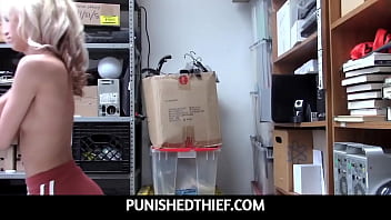PunishedThief - Tight Blonde Teen is Stripped and Filled With Stiff Cock by Pervert Security Guard