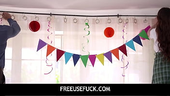 FreeUseFuck - Freeuse Hot Teen Step Sisters Threesome With Stepdad On Birthday