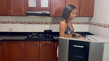 I FORCE my STEPSISTER to cook with a VIBRATOR in her pussy for losing a bet...full story