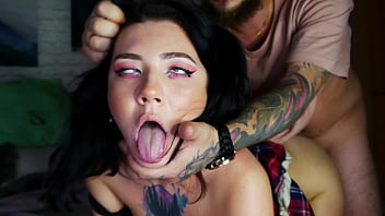 Rough doggystyle with big cock and ending in missionary position on the body, finished the whole girl