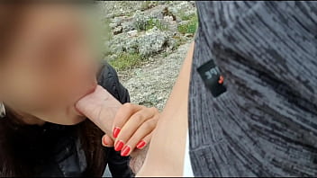 Naughty amateur lovers - handjob in car and outdoor pussy fuck