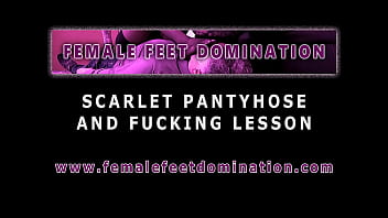 Lady Scarlet interracial lésbica dildo fodendo e pé de meia-calça cheirando em bbw ébano - Trailer