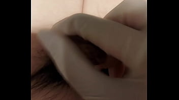 Masturbation with gloves orgasm and ejaculation
