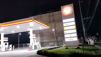 Horny Filipina Fucks at the (Shell)Gasoline Station and eats CUM