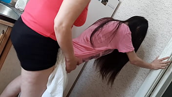 I fucked the housekeeper in the kitchen while my parents were in the other room - Girls fly orgasm