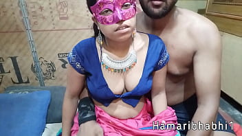 Hot horny wife romantic sex in saree blouse.