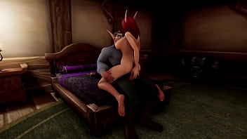 Una noche con la caliente pelirroja Elf Milf | Parodia porno de Warcraft