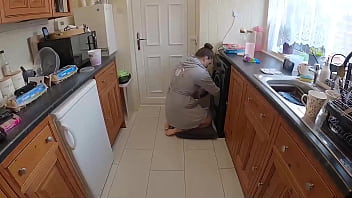 Roommate Stuck in Washing Machine POV Fuck and Cum on Hairy Pussy