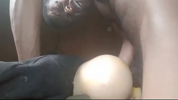 Sperm flash out of big blonde ass when big dick is inside the ass