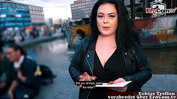 German fat BBW girl picked up at street casting
