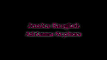 Jessica Bangkok And Adriana Sephora Make Out With Purple Dildo