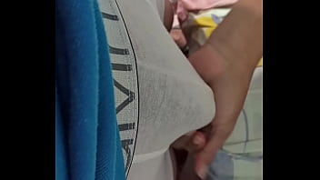 My wife touches my bulge in boxers