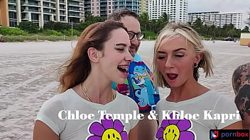 Double vaginal loving Chloe Temple getsw two second creampies in threesome with Khloe Kapri