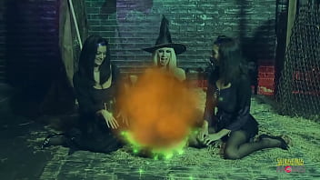 Witch and her slutty friends crave multiple dicks at once