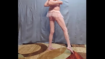 Naked Little Busy-Bottom dancing in her Sexy Pink Panties