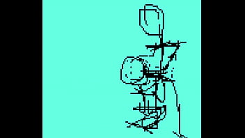 Ich teste meine Pixel-Art-Animation mit einer Puppe, die Oralsex hat, nur den Blowjob