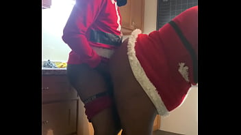 Caught mrs claus on a late in the kitchen and pounded her