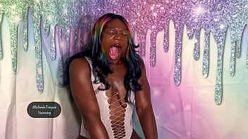 MelaninTongue Big Yawns, she also like sucking Man toes, she so freaky go on melanintongue.com for more.