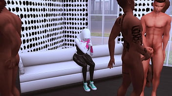 gwen stacy gets hard bbc gangbang and blowbang with bbc crowd cheating on her boyfriend spider man sims me hentai sfm